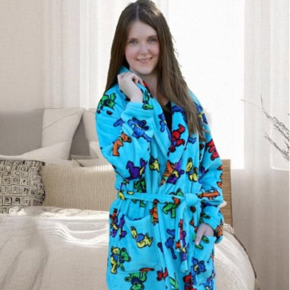 Grateful Dead - Dancing Bears Fleece Bathrobe